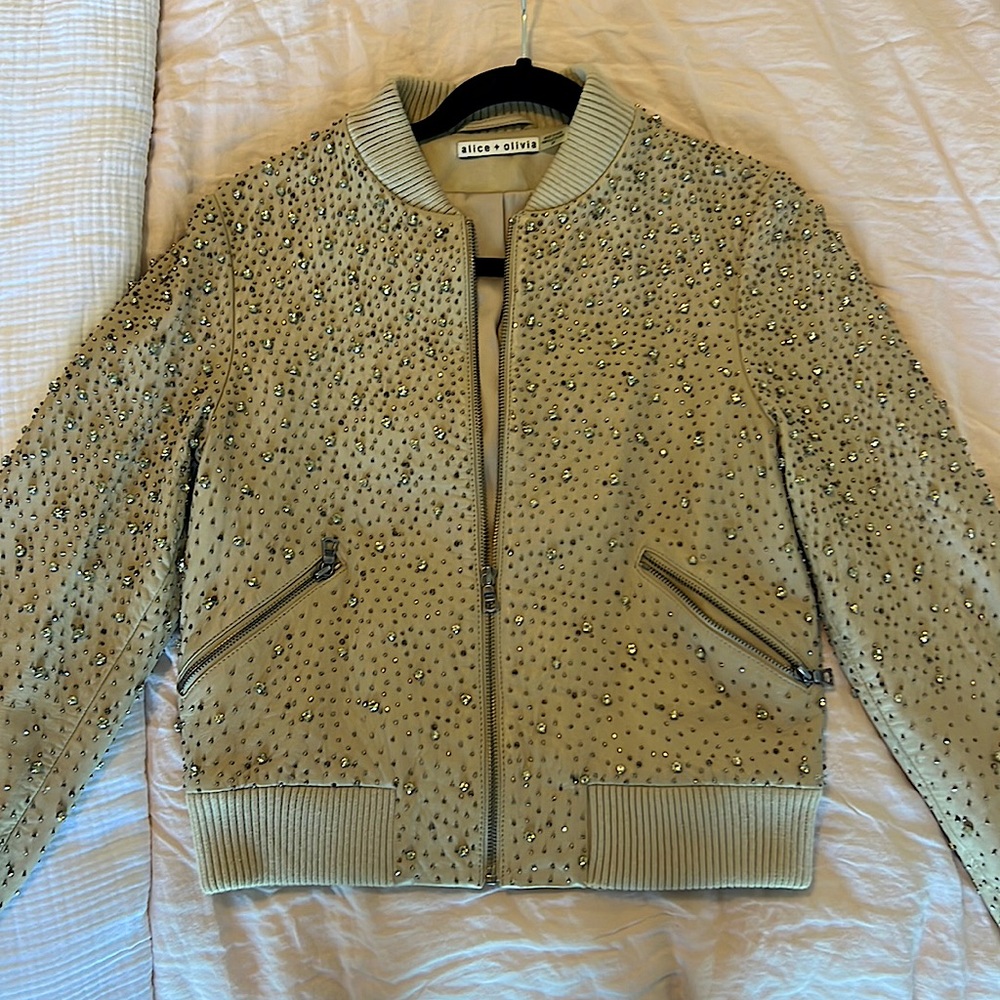 Alice and Olivia lamb leather jacket